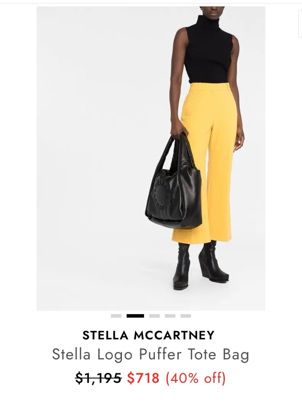 Stella McCartney Black Padded Circular Logo Shoulder Bag - Picture 4 of 16